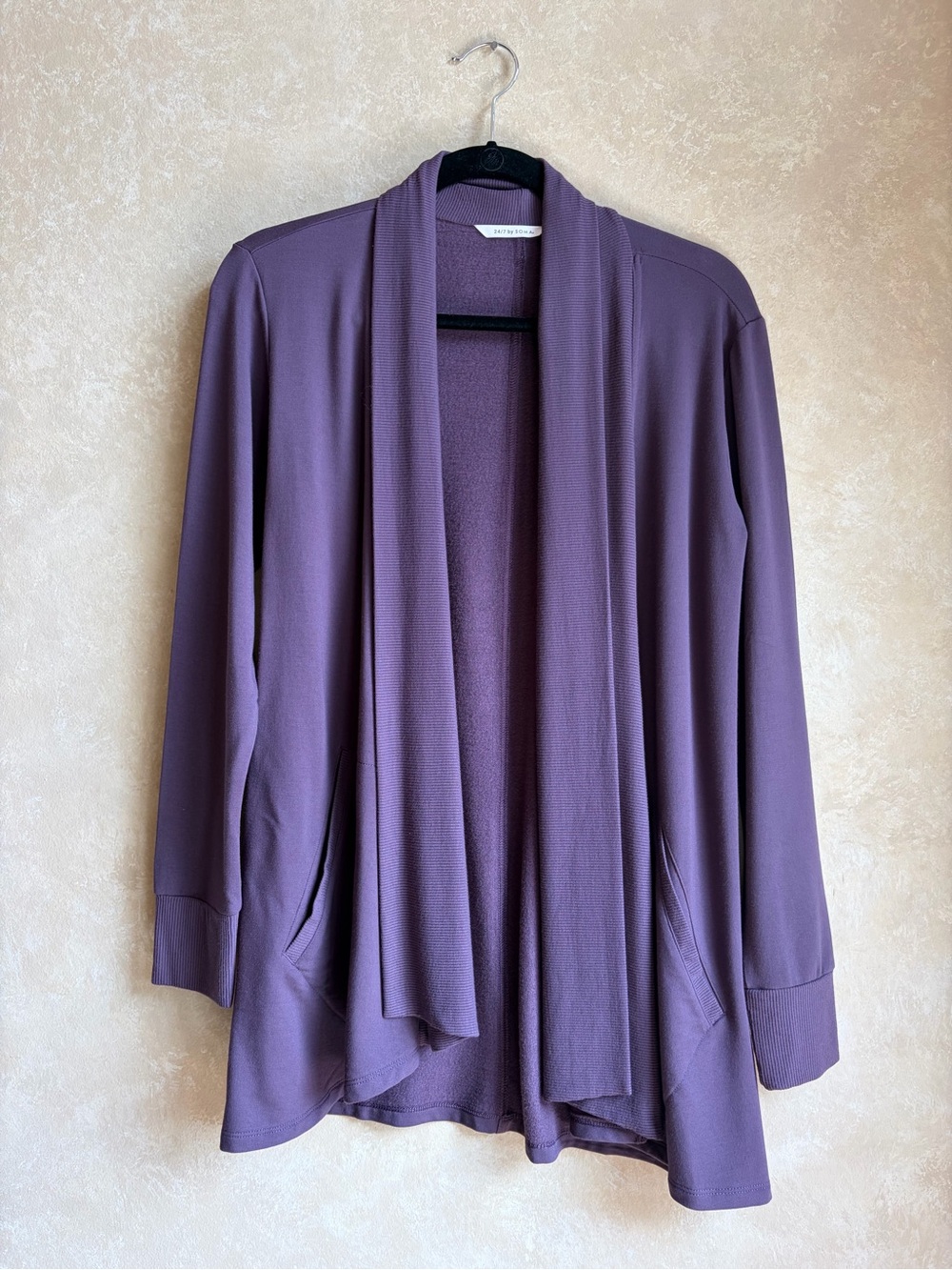 Soma Purple Open-Front Draped Cardigan